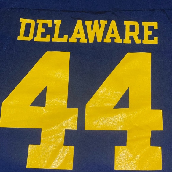 Vintage 70s Champion XL Delaware Football Jersey T-Shirt USA - Picture 5 of 9